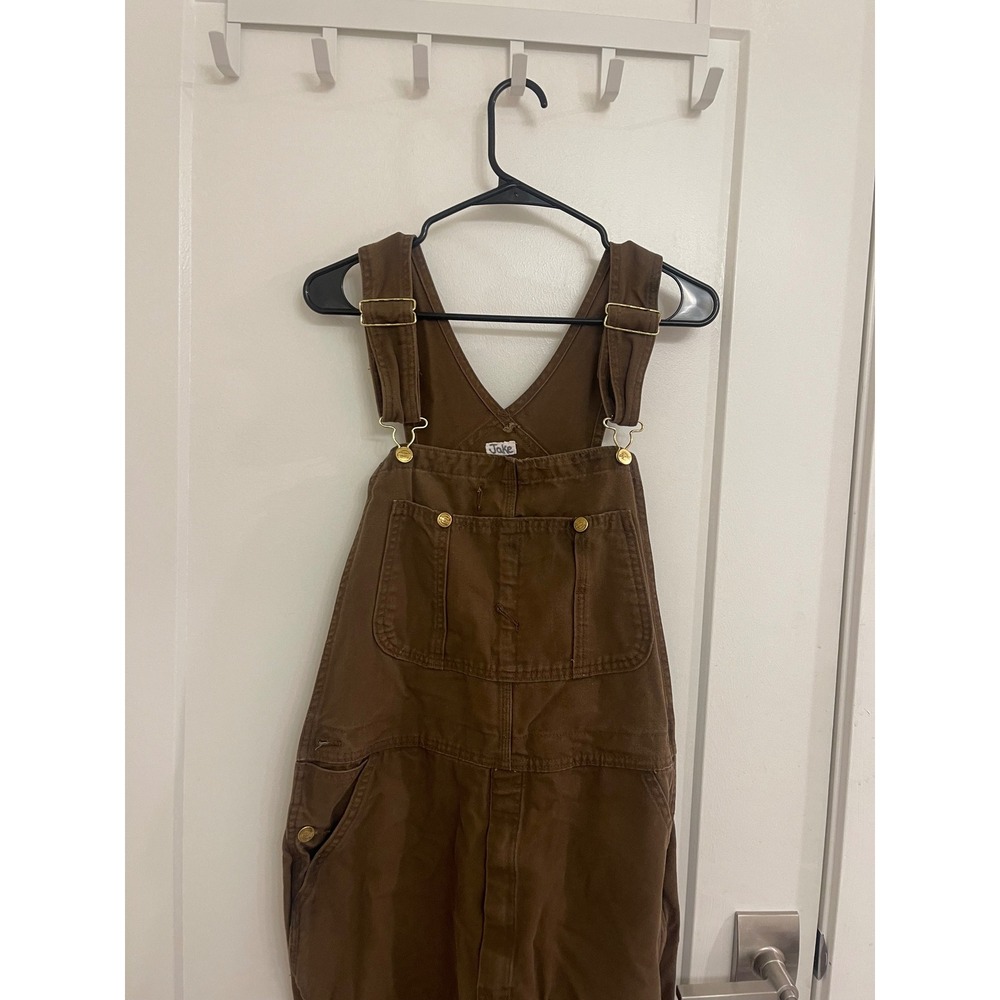 Vintage Dickies Brown Overalls Distressed Workwear Utility Mechanic